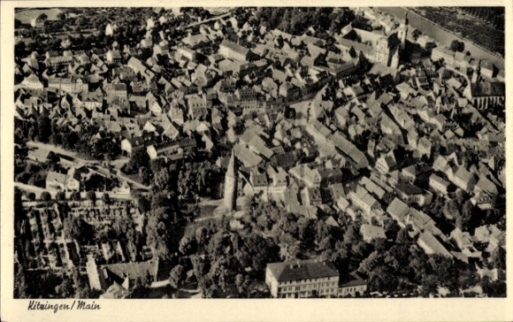 Postcard Kitzingen in Mainfranken Bavaria, aerial photograph