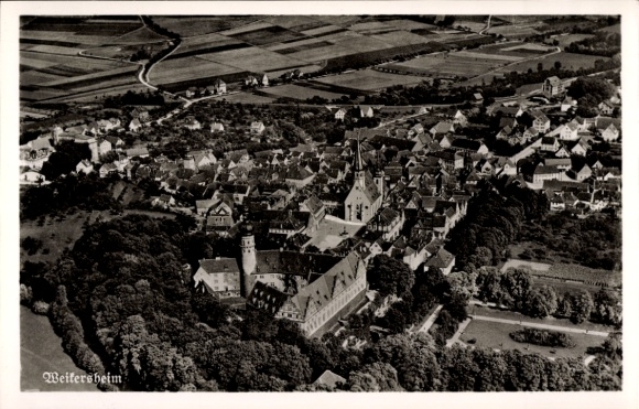 Postcard Weikersheim in Tauberfranken Württemberg, aerial photograph