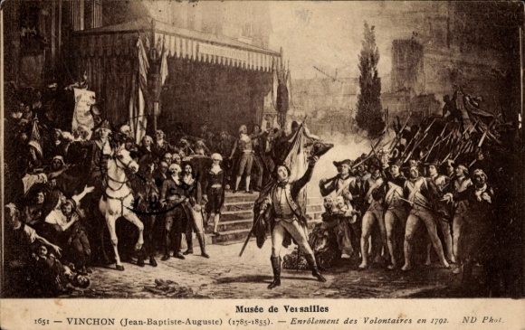 Artist Postcard Vinchon, JBA, Enrollment of volunteers in 1792