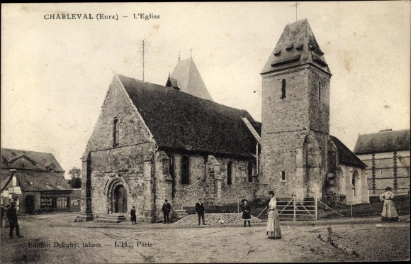 Postcard Charleval Eure, L&#39;Église