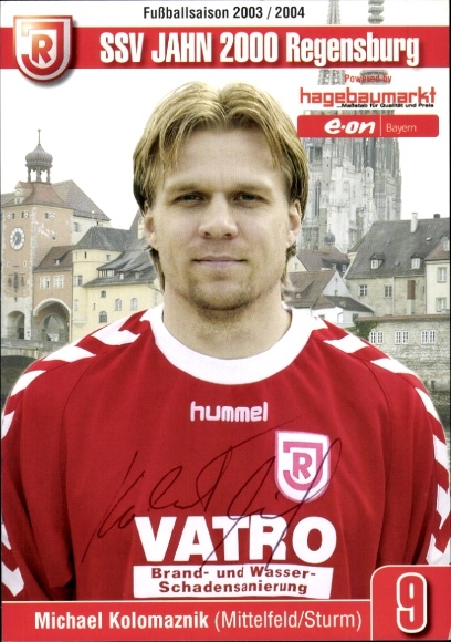 Autograph card footballer Michael Kolomaznik, SSV Jahn Regensburg, autograph