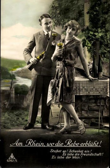6 old PC series On the Rhine where the vine blossoms, various views