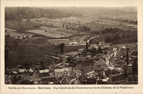 Ak Chevreuse Yvelines, Vallée de  Blick auf Chevreuse vom Schloss Madeleine