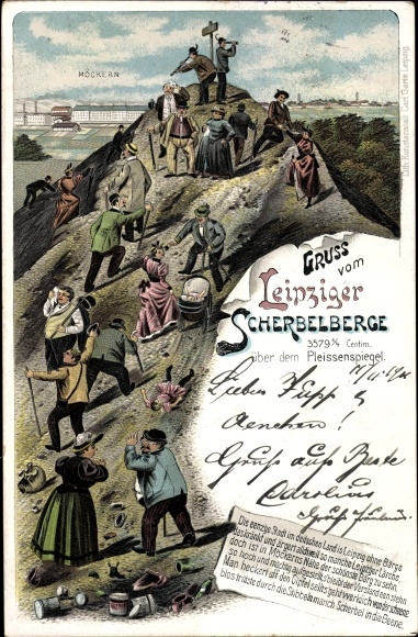 Litho Möckern Leipzig in Saksen, Scherbelberg, klimpartij, Möckern