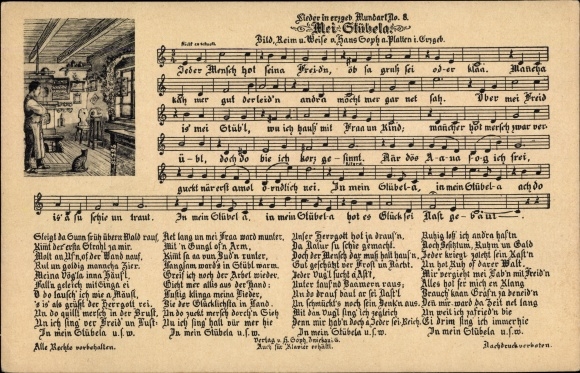 Song Postcard Soph, Hans, Mei Stübela, Erzgebirge dialect 8