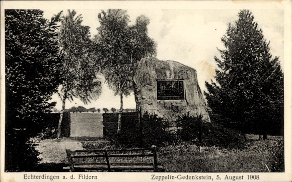PC Echterdingen on the Fildern, Zeppelin memorial stone 5 August 1908