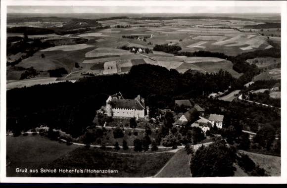 Ansichtkaart Hohenfels bij Stockach Hohenzollern, kasteel Hohenfels, luchtfoto