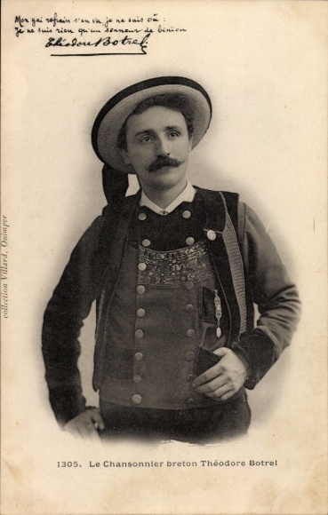 KP Chansonnier Théodore Botrel, portret w stroju bretońskim