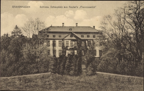 Ak Reuterstadt Stavenhagen in Mecklenburg, Schloss, Schauplatz Franzosentid