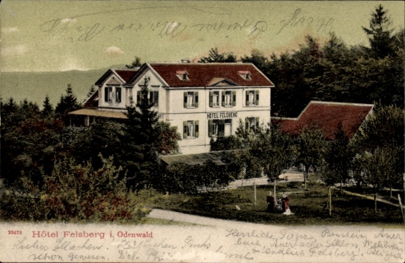 Ak Felsberg Lautertal im Odenwald, Hotel, Außenansicht