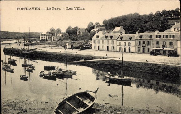 CPA Pont Aven Finistère, Le Port, Les Villas