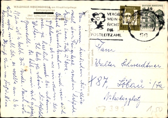 Postcard Oberhundem Kirchhundem Sauerland, Hotel Waldhaus Rothaargebirge, At the deer enclosure