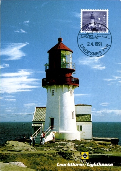 Postcard Lindesnes Norway, lighthouse
