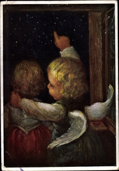 Artist PC Spötl, Maria, view of the sea of stars, angel