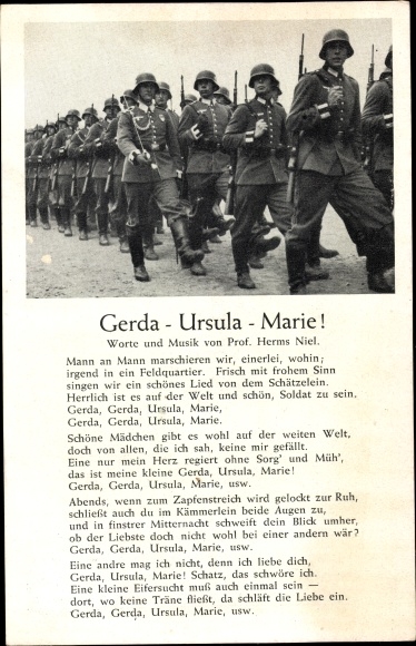 Song Postcard Gerda Ursula Marie, march of Wehrmacht soldiers