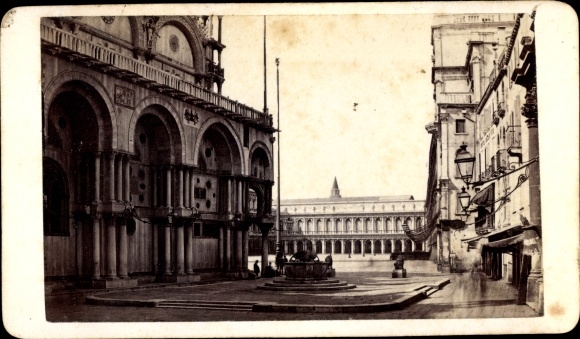 CdV Venezia Venetië Veneto, rond 1870, Piazza San Marco dalla Chiesa