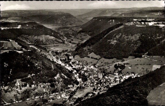 Wiesensteig area in Württemberg, aerial photograph
