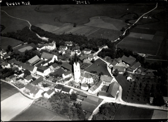 Foto Oberhausen Landau an der Isar Niederbayern, Fliegeraufnahme