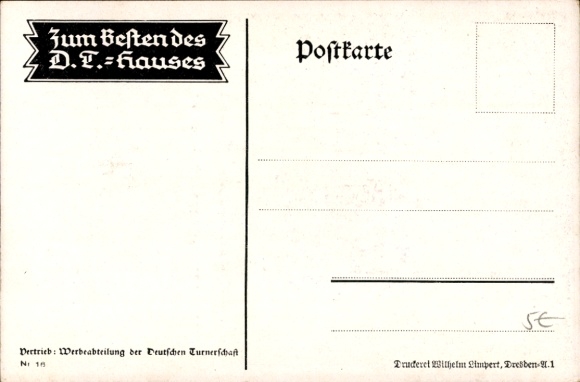 Artist Postcard Amtsberg, Otto, German Gymnastics Association, Free and Unshakeable