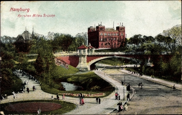 Postcard Hamburg Mitte St. Pauli, Kersten Miles Bridge