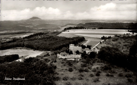 Ruins of Staufeneck Salach in the Filstal, aerial photograph