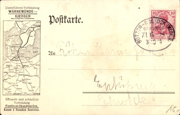 Chromo-Litho Uninterrupted railway journey by steam ferry between Norway, Sweden, Denmark and Germany.