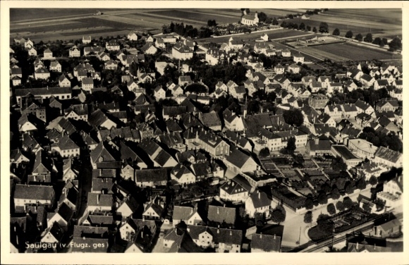 Ak Bad Saulgau in Oberschwaben, Luftaufnahme