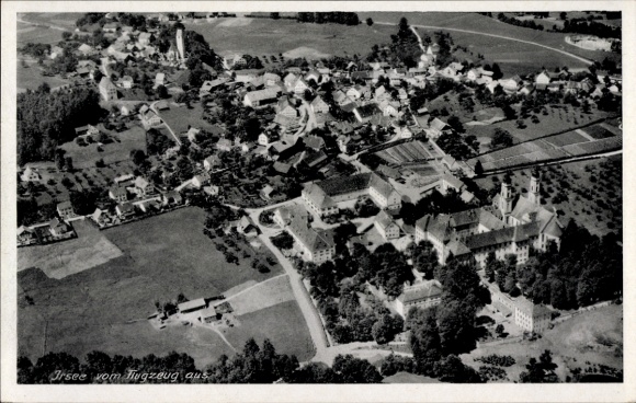 Postcard Irsee in Ostallgäu, aerial photo