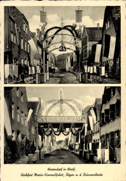 Ak Warendorf im Münsterland, Hochfest Maria-Himmelfahrt, Bogen, Brunnenbrede