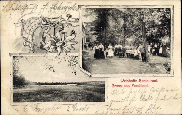 Postcard Ferchland on the Elbe, Weinholtz Restaurant