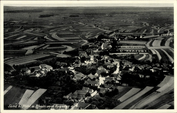 Postcard Sand (near Kehl am Rhein) Willstätt in Baden, aerial photograph