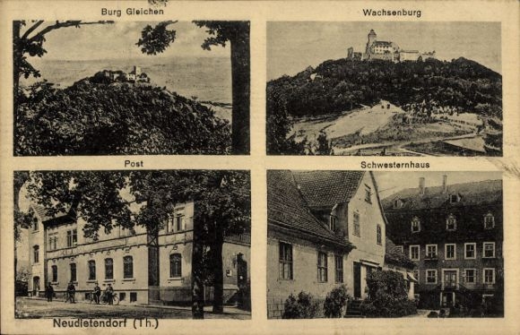 PC Neudietendorf Nesse Apfelstädt Thuringia, Gleichen Castle, Wachsenburg, sisters' house, post office