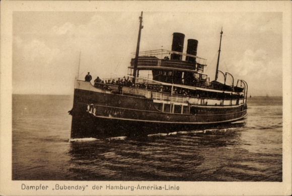 Postcard steamer Bubendey, HAPAG