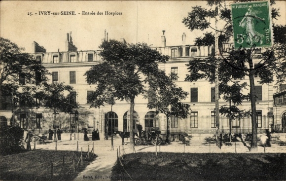 Ak Ivry sur Seine Val de Marne, Entree des Hospices