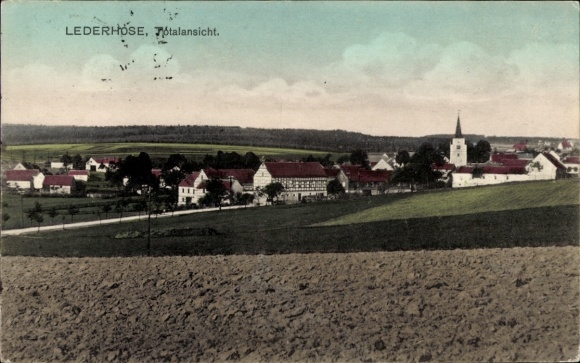 Postcard Lederhose in Thuringia, total view