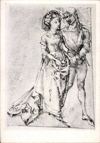 Artist Postcard Dürer, Albrecht, lovers