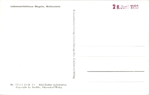 Postcard Wallerstein in Swabia, aerial photograph