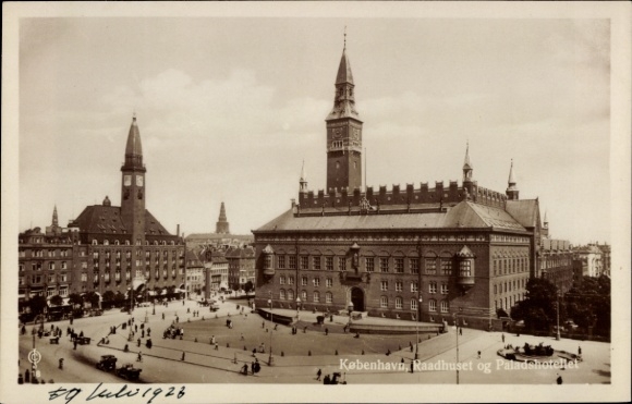 KP København Kopenhaga Dania, urząd miasta i pałac hotel