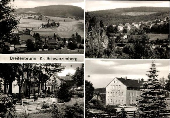 9 oude ansichtkaarten Breitenbrunn in het Ertsgebergte, diverse aanzichten