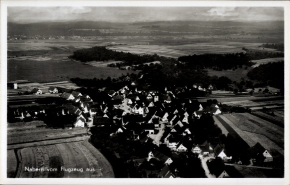 Postcard Nabern Kirchheim unter Teck Württemberg, aerial photograph