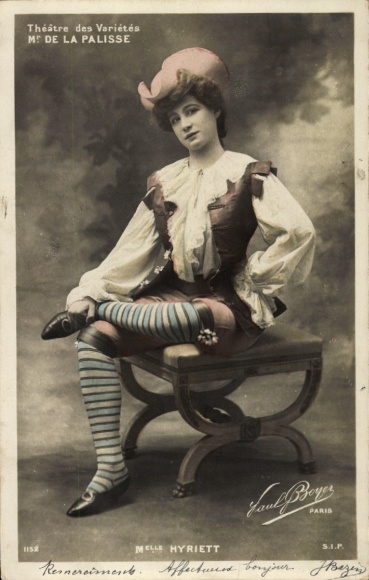 Postcard Varieté artist Hyriet, M. de la Palisse, portrait