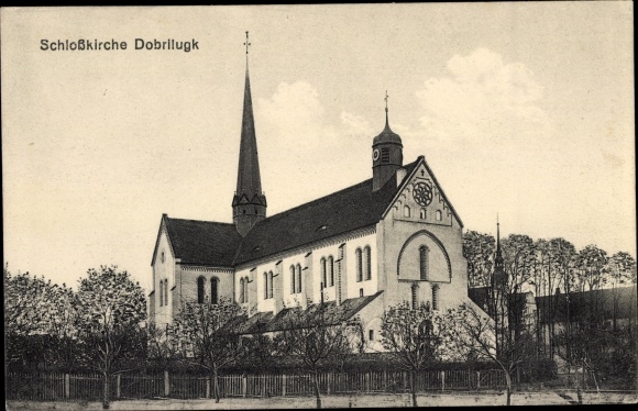 Postcard Dobrilugk Doberlug Kirchhain in Brandenburg, Castle Church, exterior view