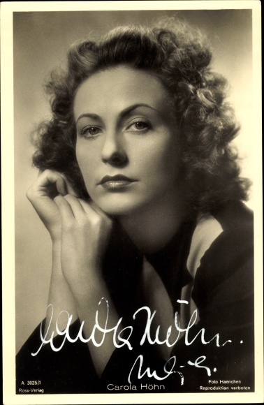 Postcard actress Carola Höhn, portrait, Ross Verlag No. A 3025/1