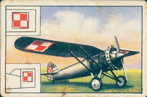 Collector's card The Conquest of the Air Dept. VI Poland No. 1, Panstwowe Zaklady Lotnicze P-6 single-seater fighter