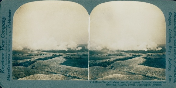 Stereo Foto French Trenches, North Compiegne, France, I WK