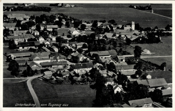 Ak Unterhaching in Opper-Beieren, luchtfoto