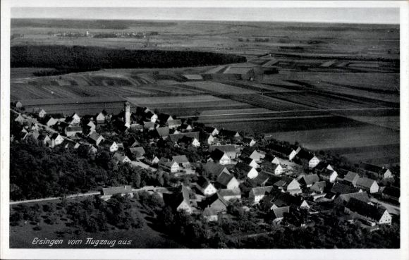 Postcard Ersingen Kämpfelbach in Baden, Ersingen from the plane