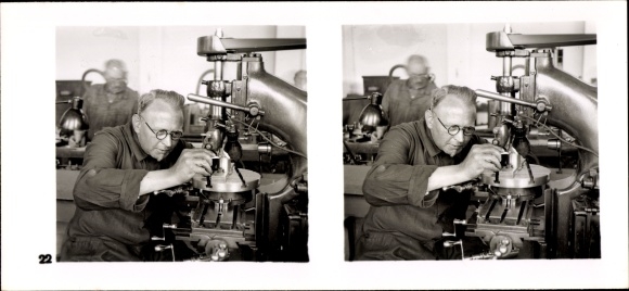 Stereo Raumbild Foto "Die NS-Musterbetriebe 1937-38" Nr. 22, R. Stock & Co Maschinenfabrik AG