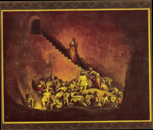 Collection picture The Nibelungen song, V. Frieze, Der Nibelungen distress, Kriemhild incites Huns against Burgundy