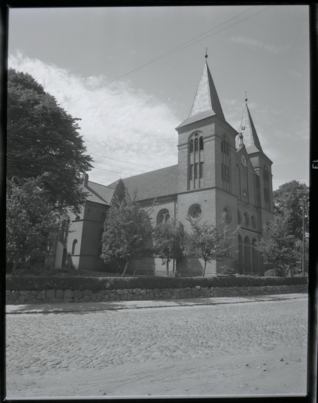 4 celluloid negatives Beverstedt in Lower Saxony, church, house, gastronomy